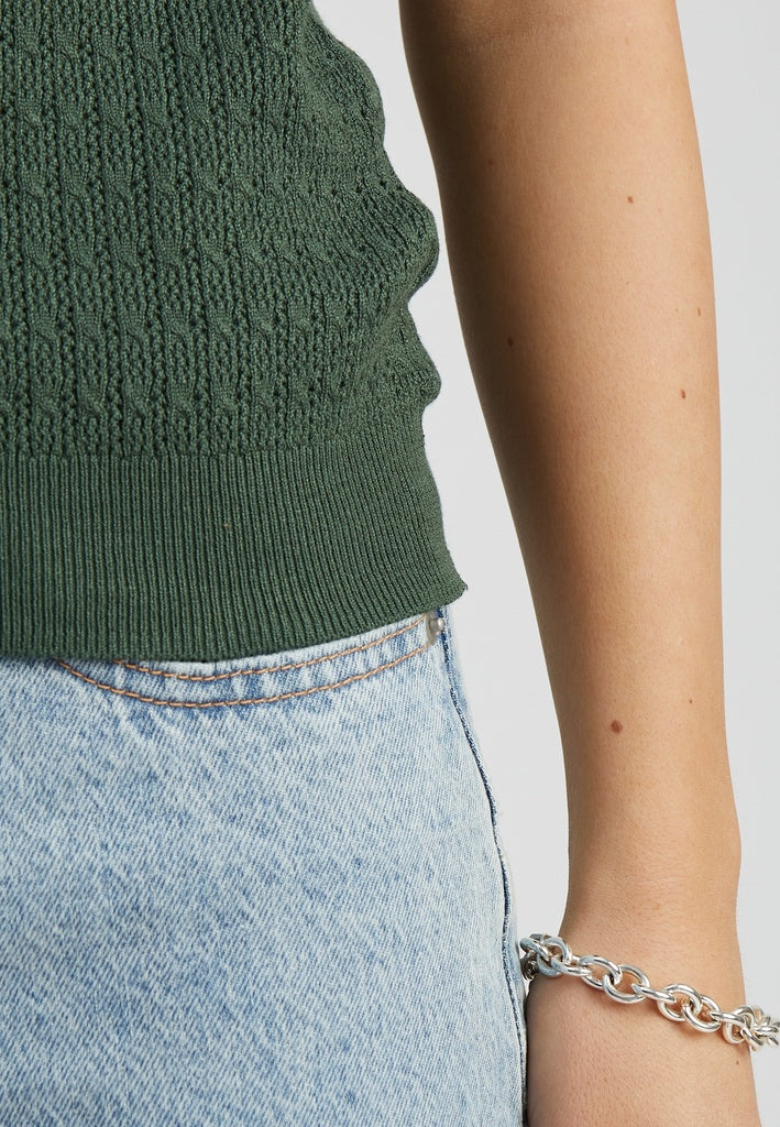 Peppercorn PCTala Puff Knit Pullover Pullover 4112 Jungle Green