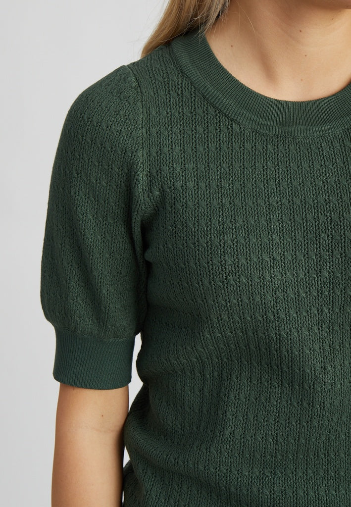 Peppercorn PCTala Puff Knit Pullover Pullover 4112 Jungle Green