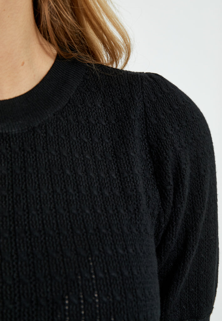 Peppercorn PCTala Puff Knit Pullover Pullover 9000 Black