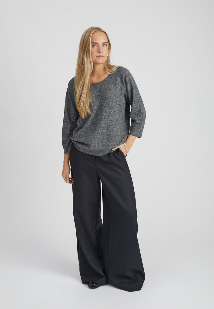 Peppercorn PCTalli RWS Lace Knit Pullover Pullover 127M Dark Grey Melange