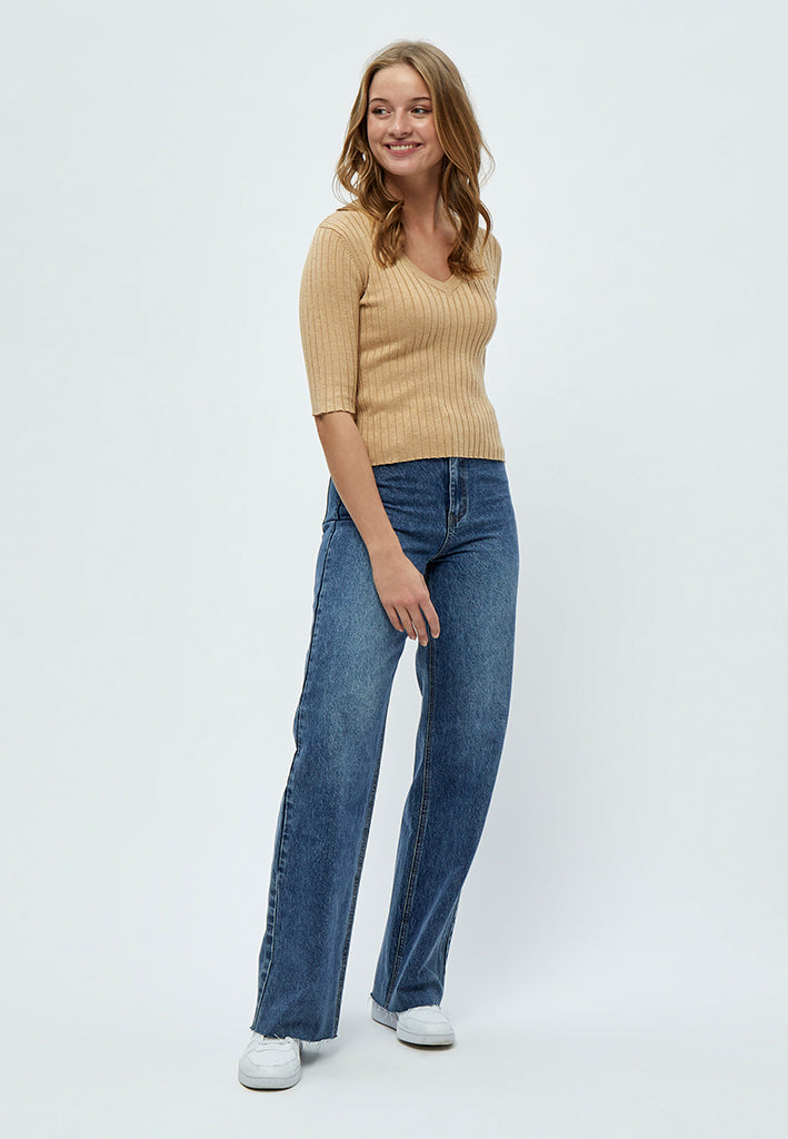 Peppercorn PCTana Rib Pullover Pullover 0273M Warm Sand Melange