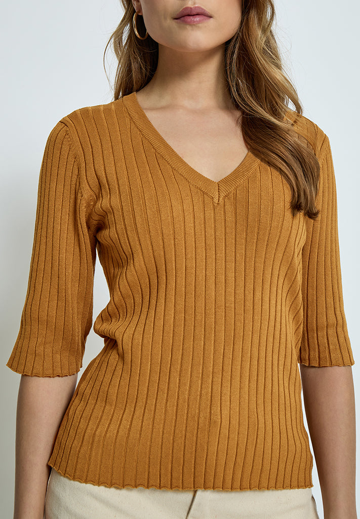 Peppercorn PCTana Rib Pullover Pullover 5019 Bone Brown