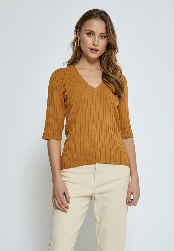 Peppercorn PCTana Rib Pullover Pullover 5019 Bone Brown