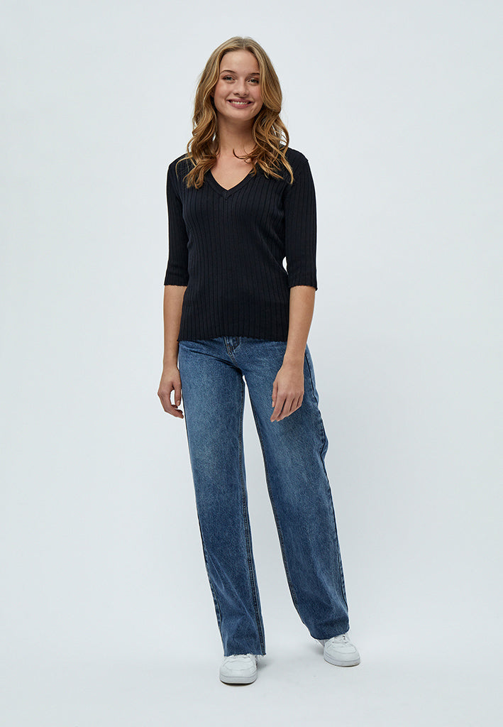 Peppercorn PCTana Rib Pullover Pullover 9000 Black