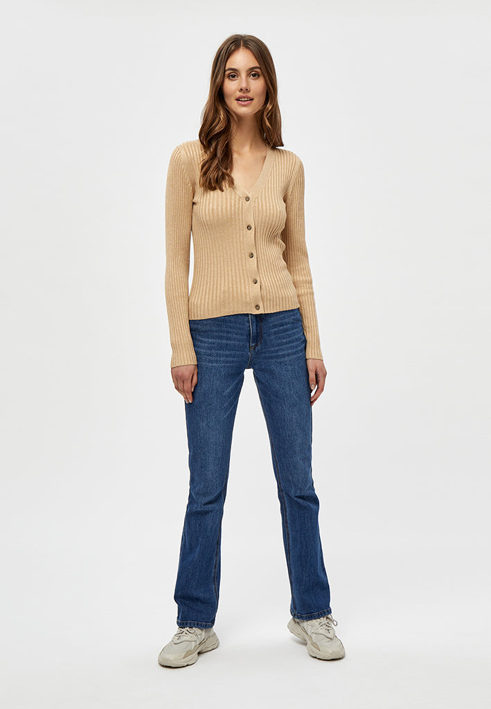 Peppercorn PCTana V Cardigan Cardigans 0273M Warm Sand Melange