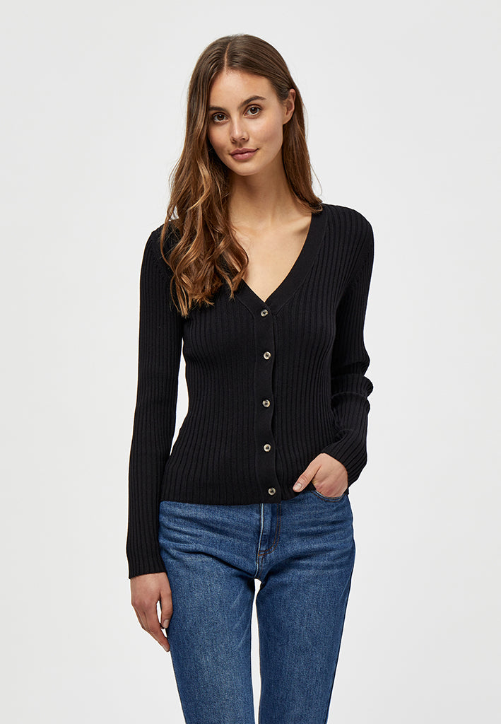Peppercorn PCTana V Cardigan Cardigans 9000 Black