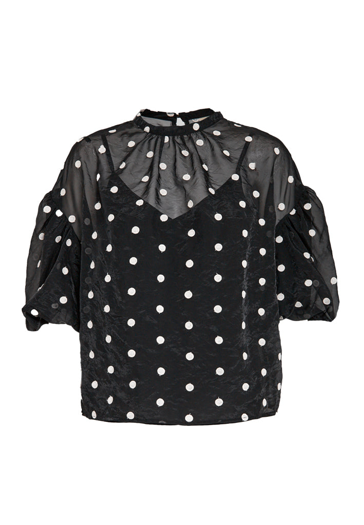 Peppercorn PCTasneem Blouse Blouse 9000J Black Jacquard