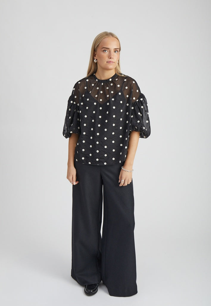 Peppercorn PCTasneem Blouse Blouse 9000J Black Jacquard