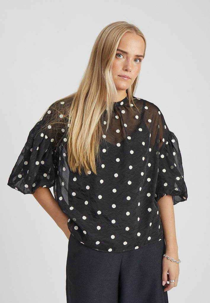 Peppercorn PCTasneem Blouse Blouse 9000J Black Jacquard