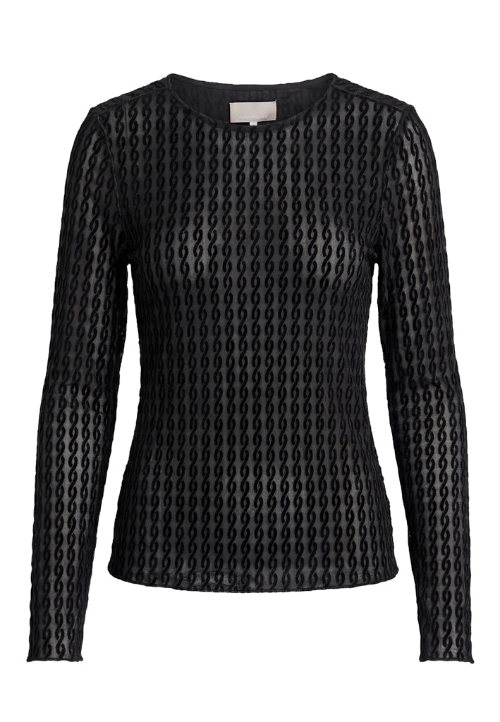 Peppercorn PCTillie Mesh Top Top 9000 Black