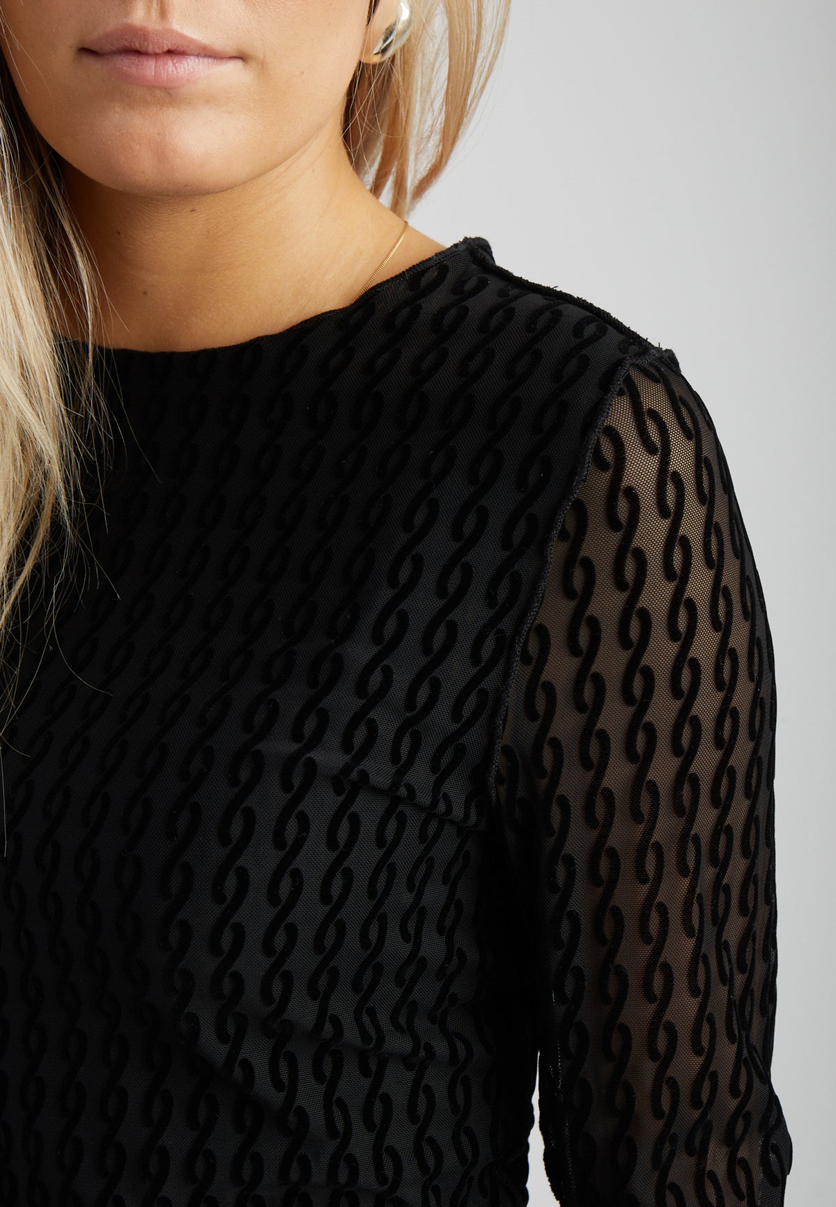 Peppercorn PCTillie Mesh Top Top 9000 Black