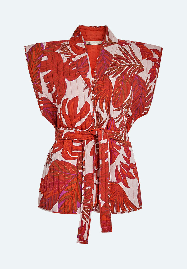 Peppercorn PCTilly Quilted Vest Vest 4039P Virtual Pink Print