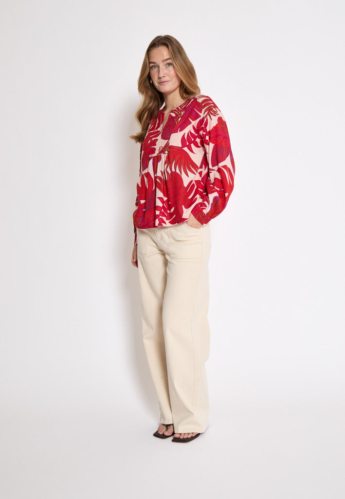 Peppercorn PCTilly V Blouse Blouse 4039P Virtual Pink Print