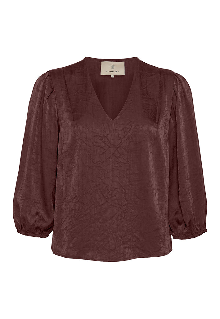 Peppercorn PCTina Blouse Blouse 4980MET Chocolate Bordeaux