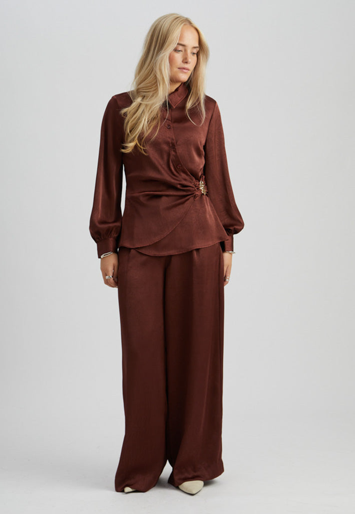 Peppercorn PCTina Shirt Shirt 4980MET Chocolate Bordeaux