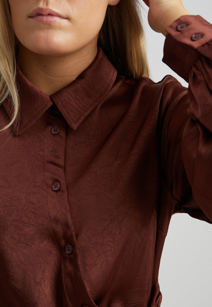 Peppercorn PCTina Shirt Shirt 4980MET Chocolate Bordeaux