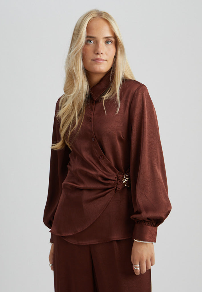 Peppercorn PCTina Shirt Shirt 4980MET Chocolate Bordeaux