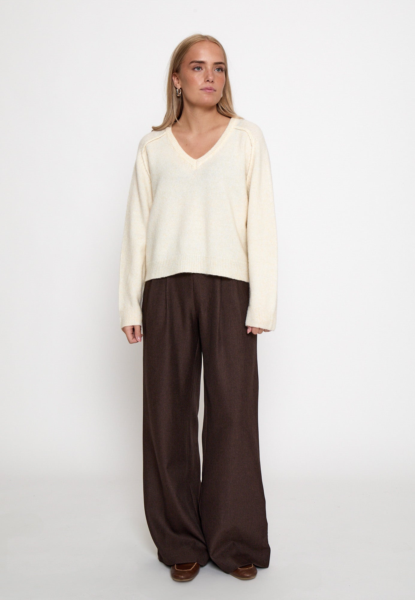 Peppercorn PCTirna RWS V-neck Pullover Pullover 2206 Fog Sand