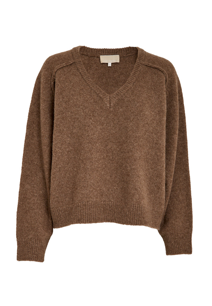 Peppercorn PCTirna RWS V-neck Pullover Pullover 364M Walnut Melange