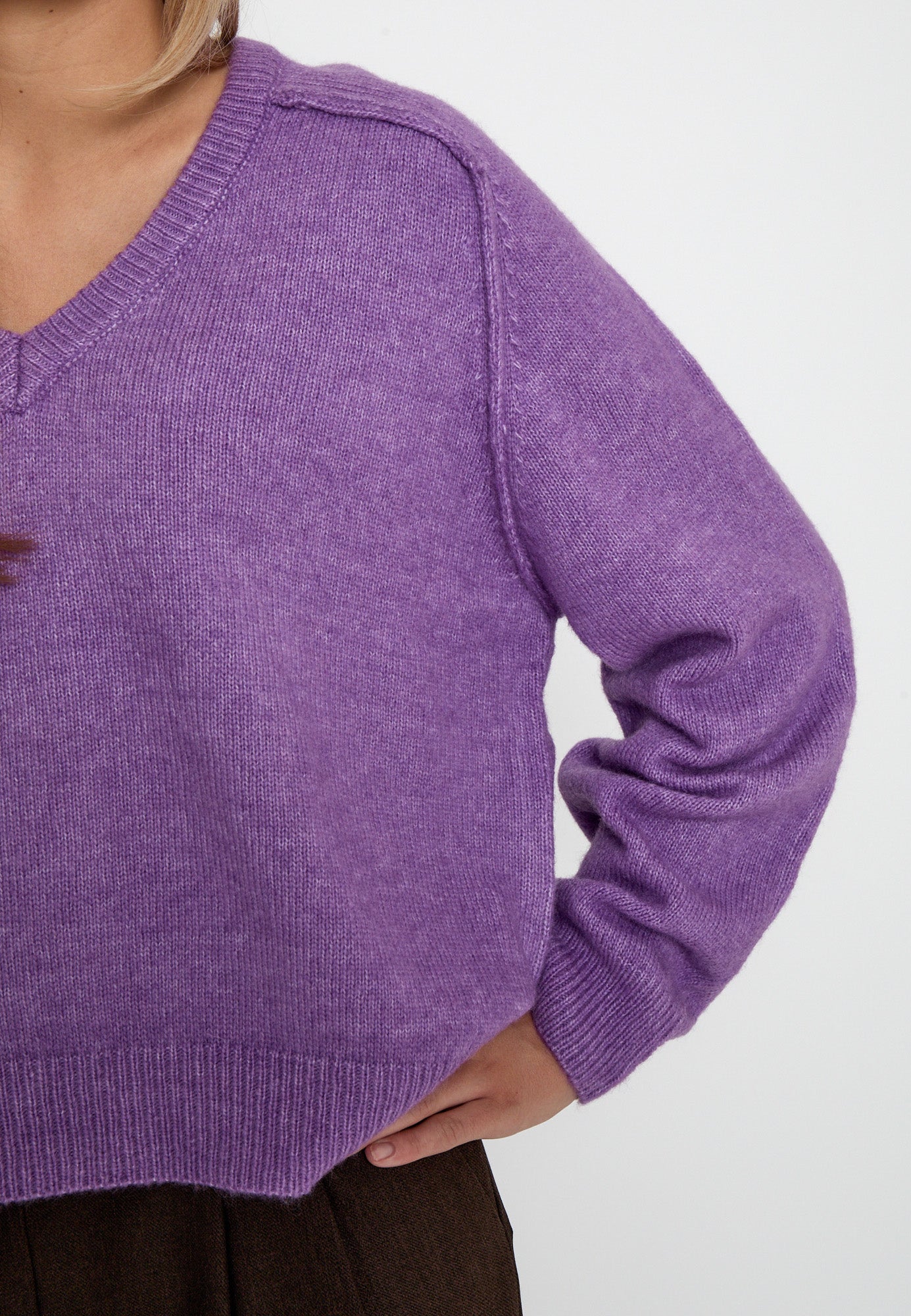 Peppercorn PCTirna RWS V-neck Pullover Pullover 7139M Bellflower melange