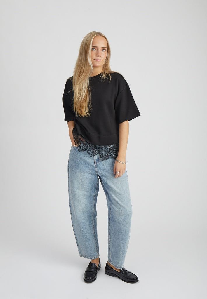 Peppercorn PCTora GRS Lace Sweat Sweatshirt 9000 Black