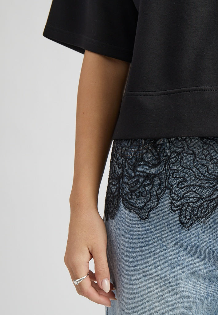 Peppercorn PCTora GRS Lace Sweat Sweatshirt 9000 Black