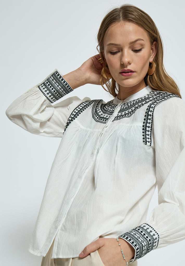 Peppercorn PCTorvi Shirt Shirt 235P Cloud Dancer Print