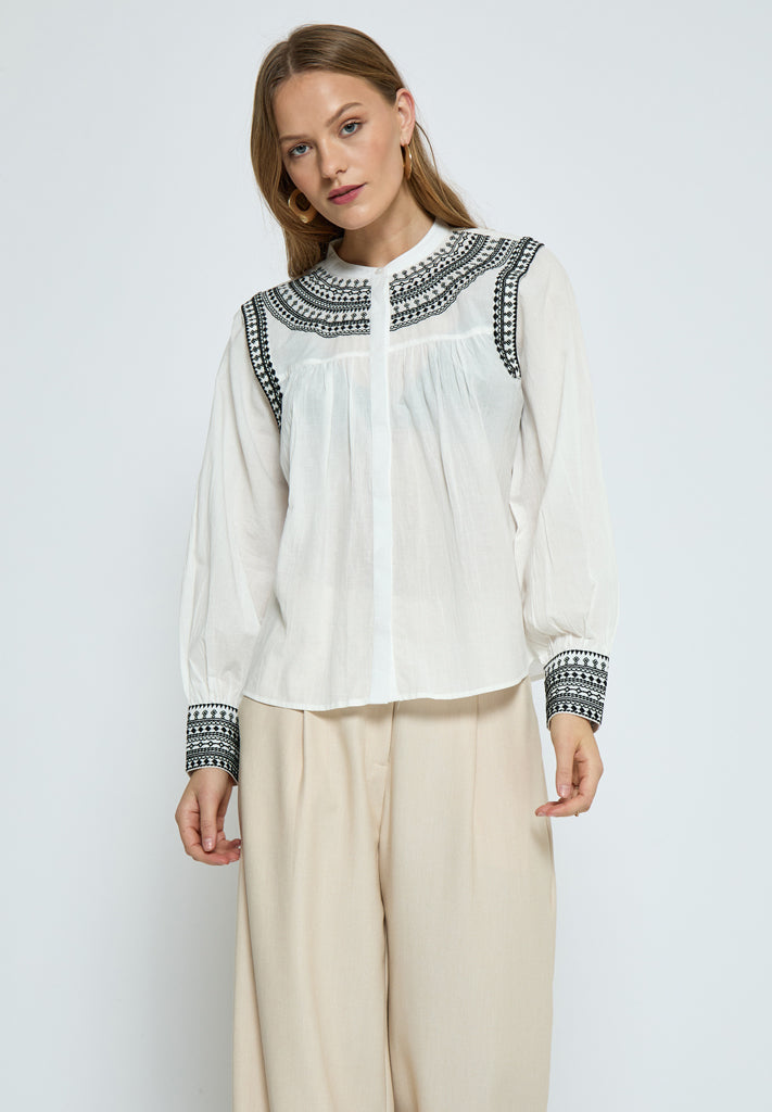 Peppercorn PCTorvi Shirt Shirt 235P Cloud Dancer Print