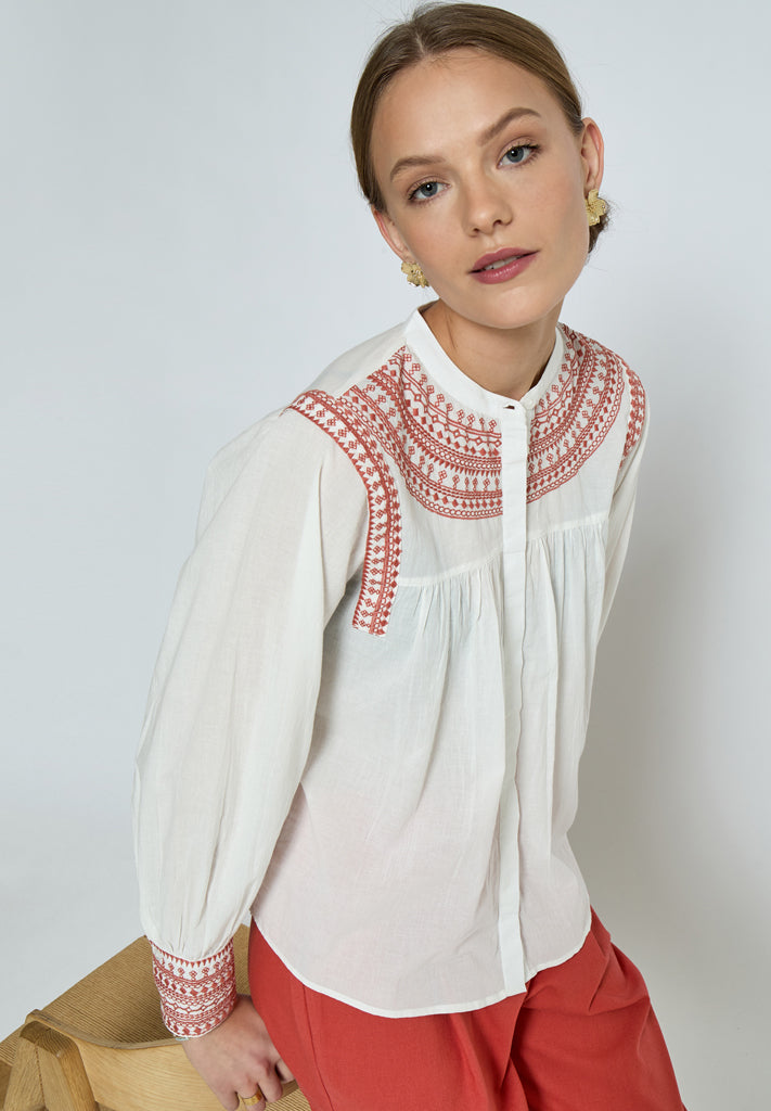 Peppercorn PCTorvi Shirt Shirt 6308P Mecca Orange Print
