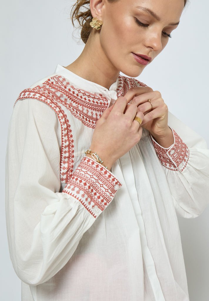 Peppercorn PCTorvi Shirt Shirt 6308P Mecca Orange Print