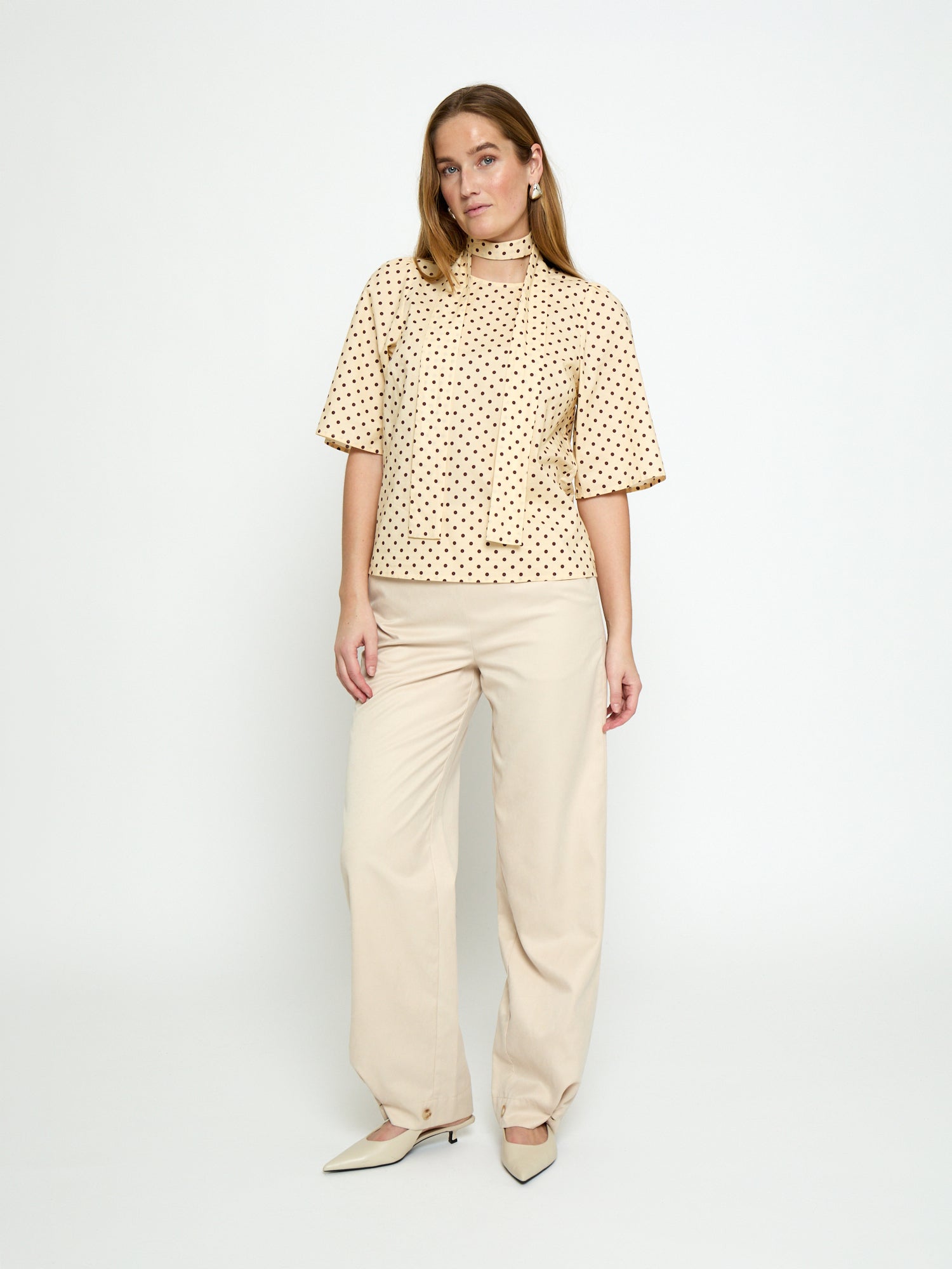 Peppercorn PCTyrell Wide Sleeve Blouse Blouse 9097P Dot Print