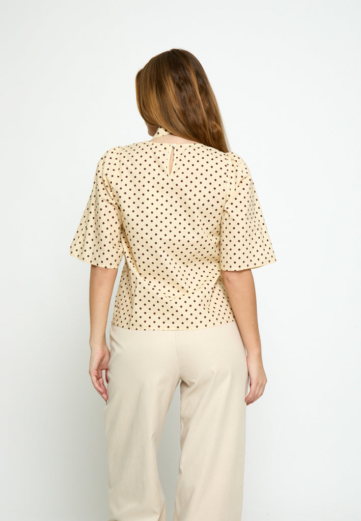 Peppercorn PCTyrell Wide Sleeve Blouse Blouse 9097P Dot Print