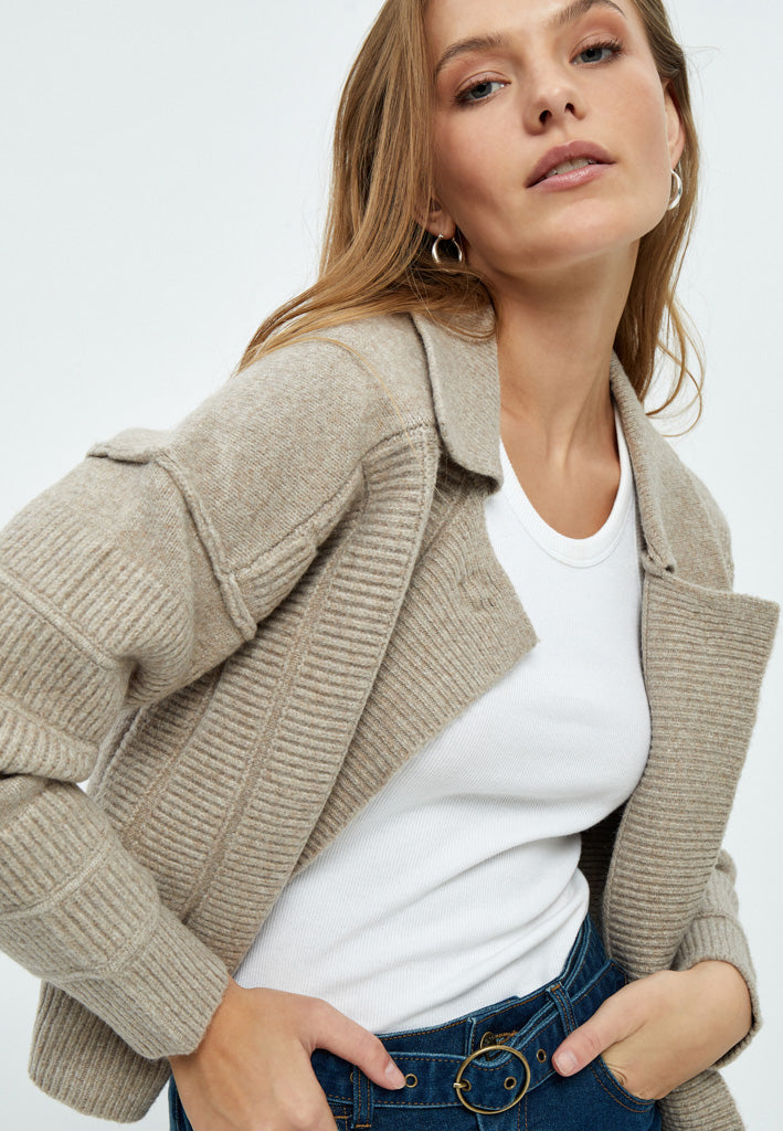 Peppercorn Pam GRS Knit Cardigan Cardigans 2105 Feather Gray