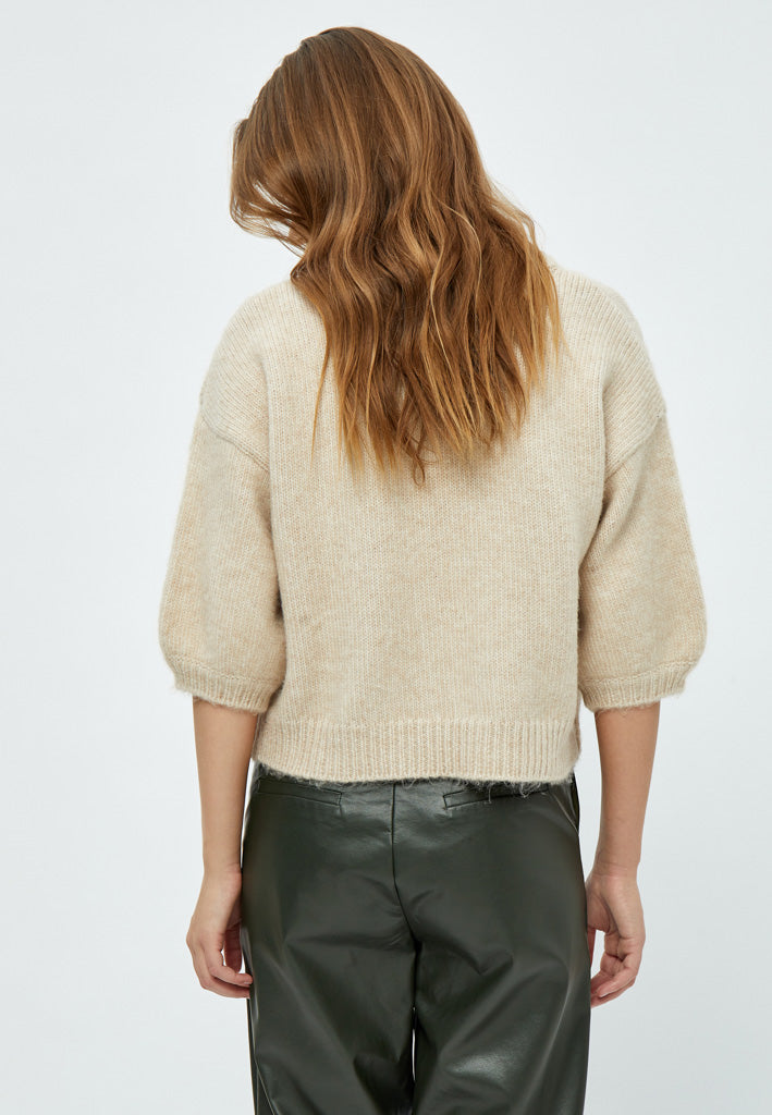 Peppercorn Pat GRS Half Sleeve Knit Pullover Pullover 0265M Sandshell Melange
