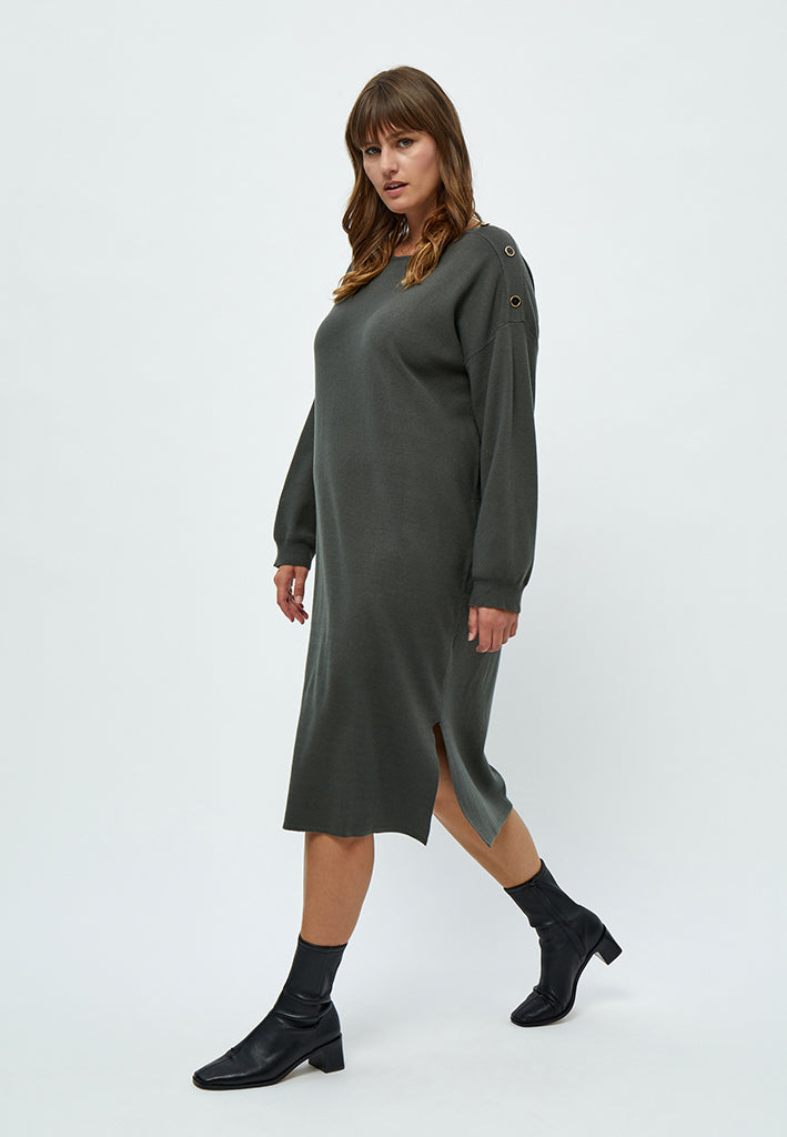 Peppercorn Rosalia Boat Neck Dress Curve Dress 3655 Beluga Green
