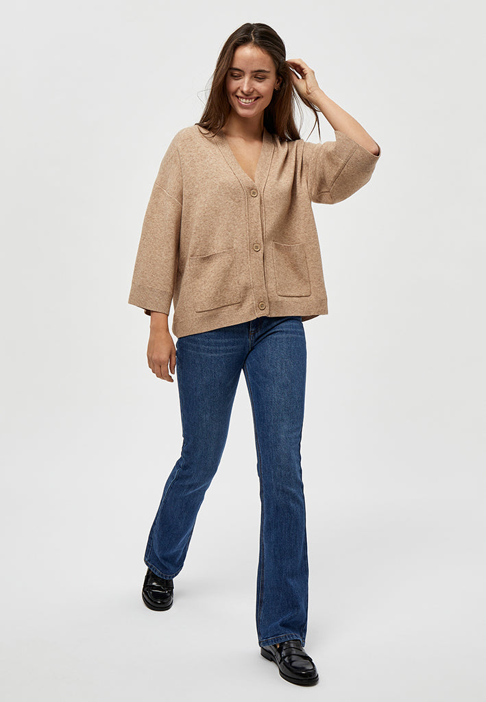 Peppercorn Rosalia Knit Cardigan Cardigans 0273M Warm Sand Melange