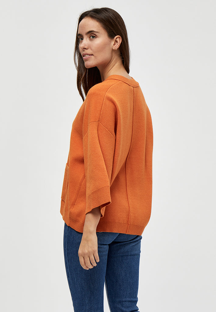 Peppercorn Rosalia Knit Cardigan Cardigans 6675M Peach Caramel Melange