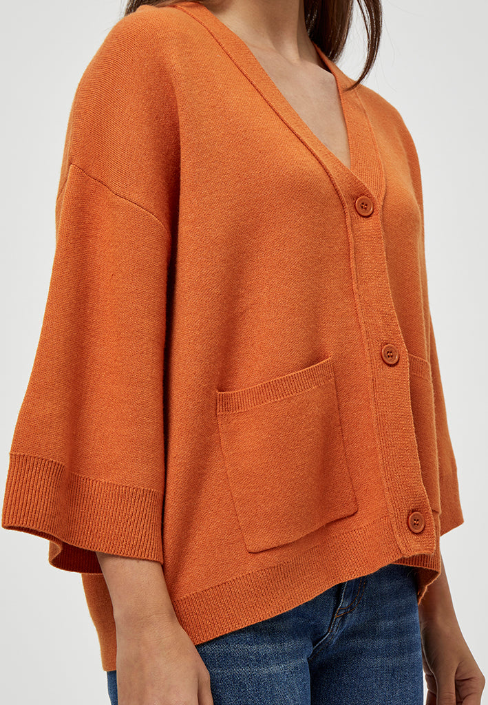 Peppercorn Rosalia Knit Cardigan Cardigans 6675M Peach Caramel Melange