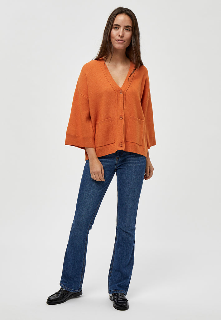 Peppercorn Rosalia Knit Cardigan Cardigans 6675M Peach Caramel Melange
