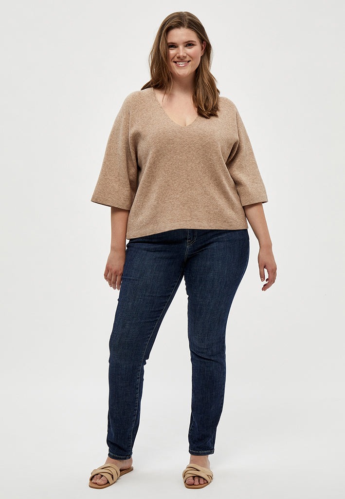 Peppercorn Rosalia Knit Pullover Curve Pullover 0273M Warm Sand Melange
