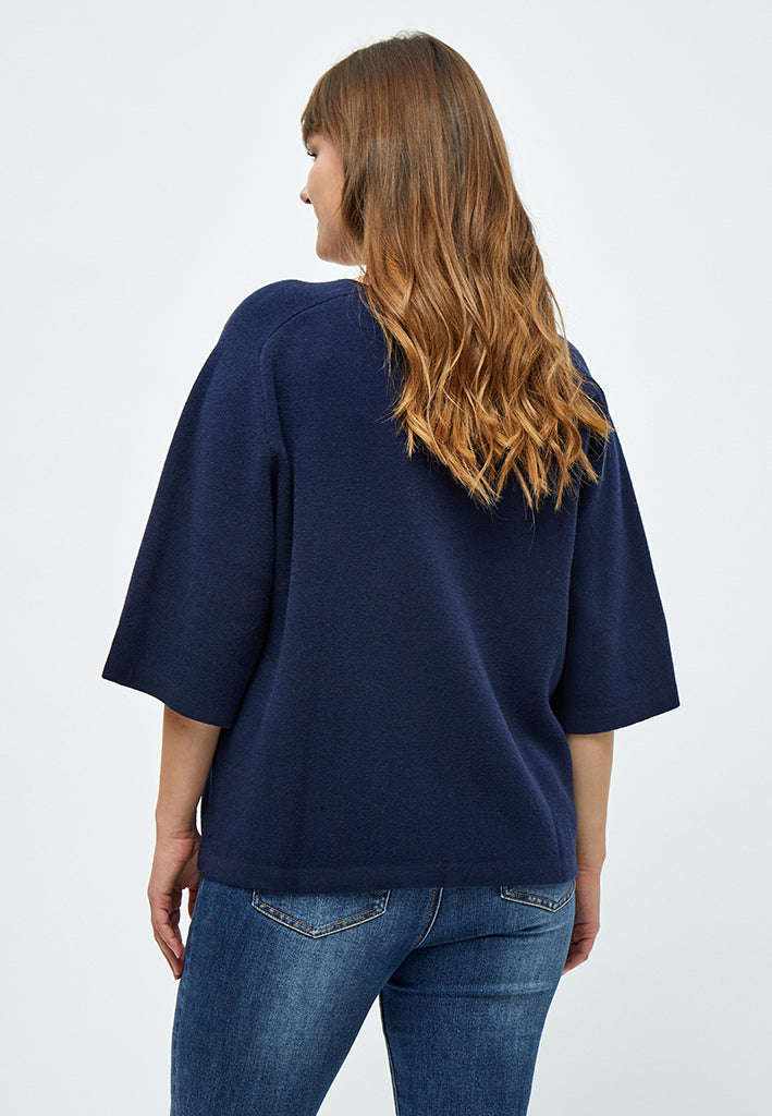 Peppercorn Rosalia Knit Pullover Curve Pullover 542 Black Iris Solid