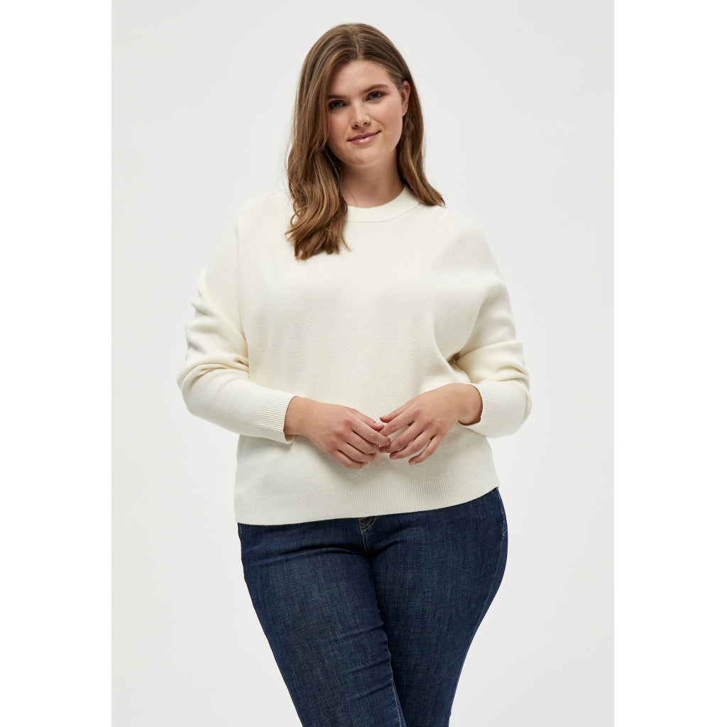 Peppercorn Rosalia Mock Neck Knit Pullover Curve Pullover 0001 White