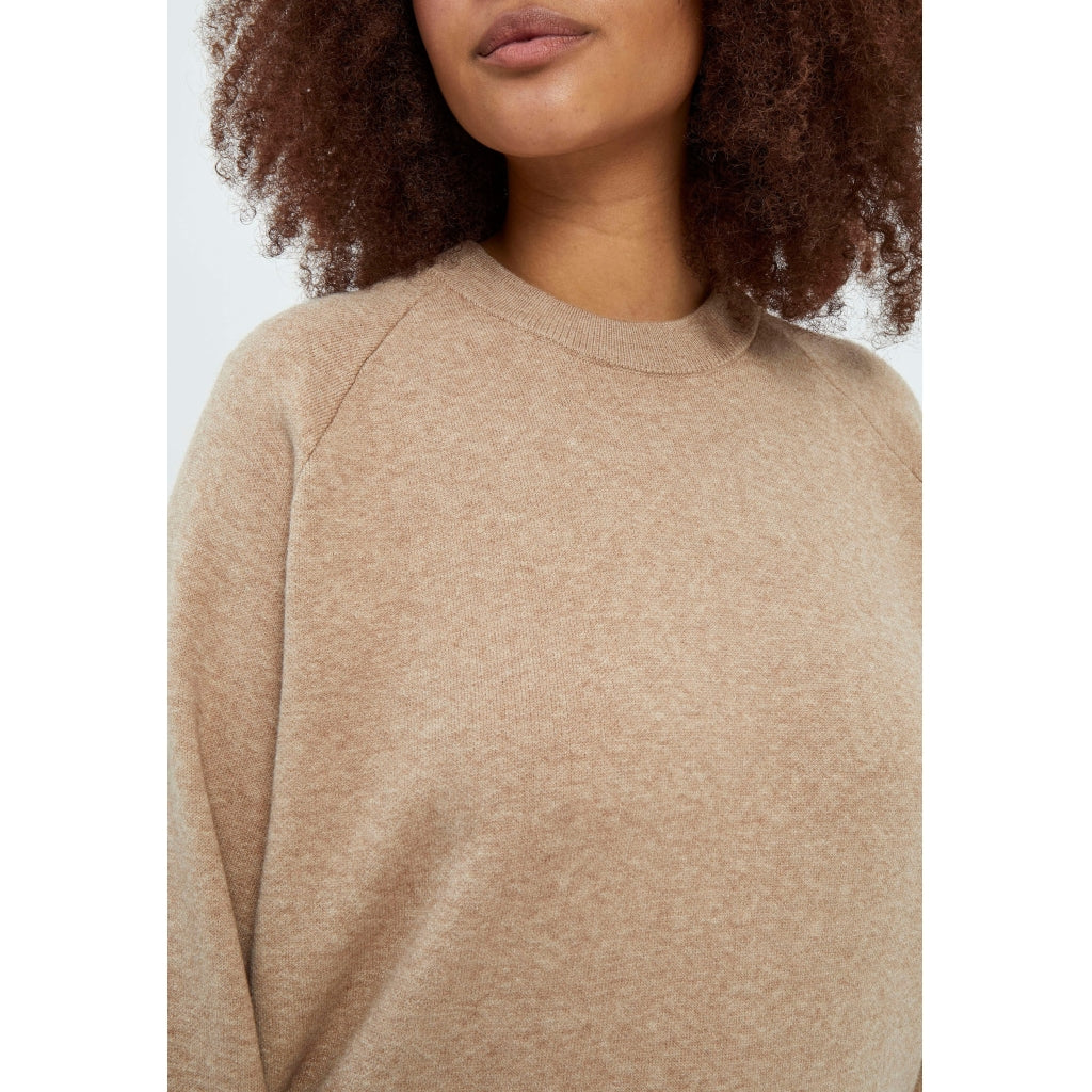 Peppercorn Rosalia Mock Neck Knit Pullover Curve Pullover 0020M Brazilian Sand Melange