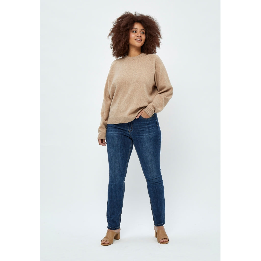 Peppercorn Rosalia Mock Neck Knit Pullover Curve Pullover 0020M Brazilian Sand Melange