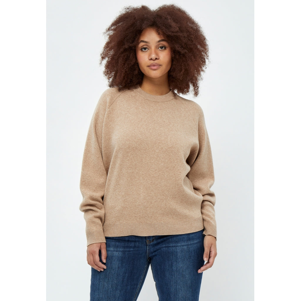 Peppercorn Rosalia Mock Neck Knit Pullover Curve Pullover 0020M Brazilian Sand Melange
