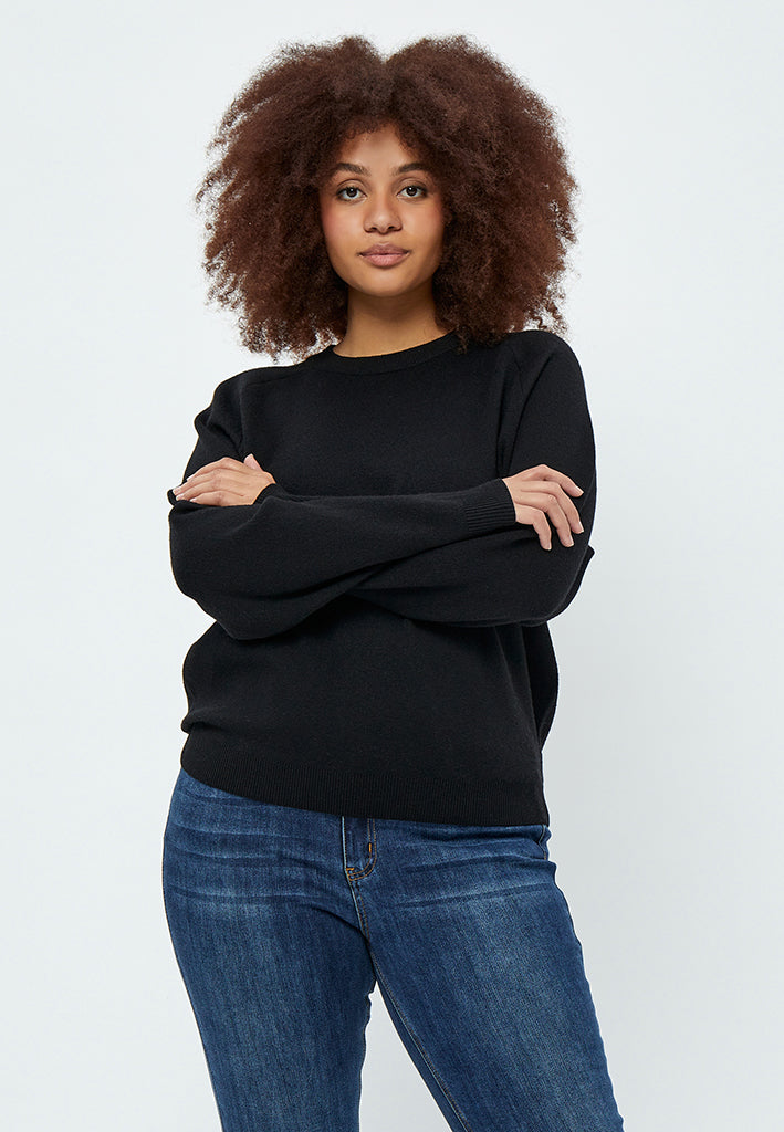 Peppercorn Rosalia Mock Neck Knit Pullover Curve Pullover 9000 Black
