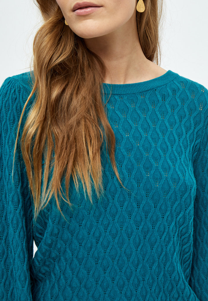 Peppercorn Rosalia Puff Sleeve Knit Pullover Pullover 2114 Ocean Depths