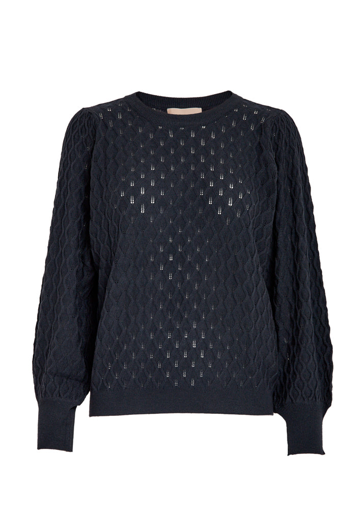 Peppercorn Rosalia Puff Sleeve Knit Pullover Pullover 2994 Sky Captain