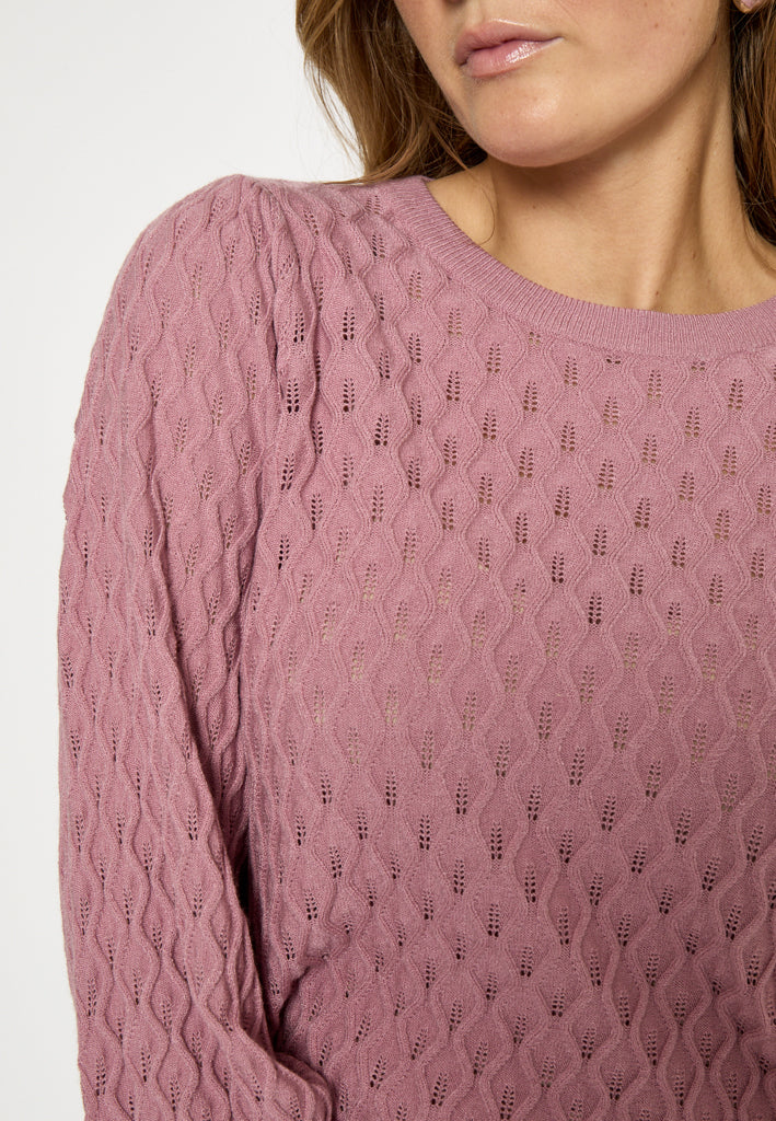 Peppercorn Rosalia Puff Sleeve Knit Pullover Pullover 4458 Ash Rose