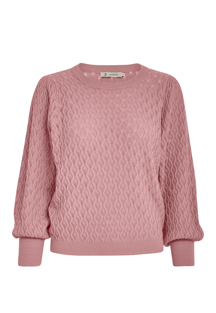 Peppercorn Rosalia Puff Sleeve Knit Pullover Pullover 4458 Ash Rose